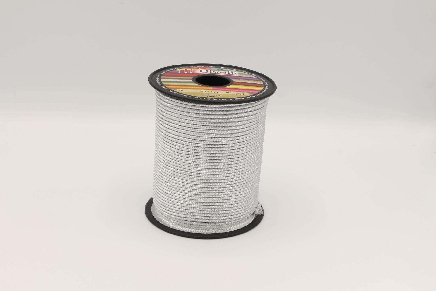 Biyelli Simli İp Teneke Biye Gümüş