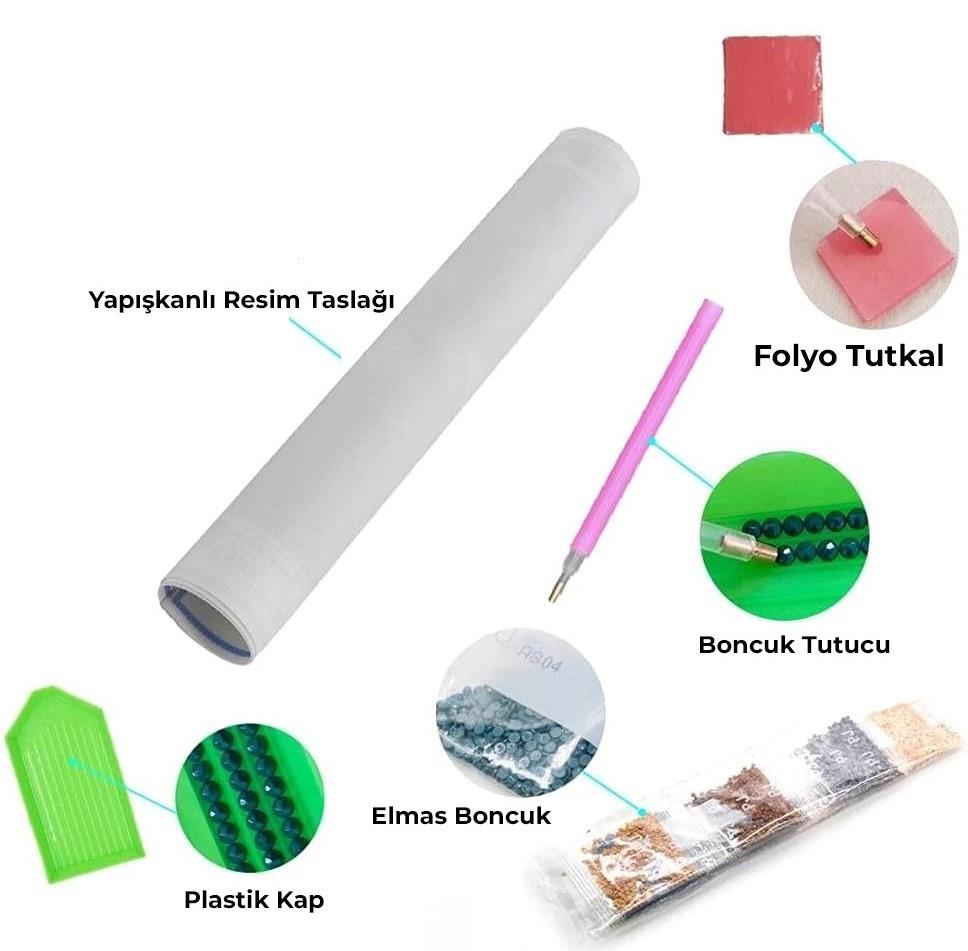 Boncuklu Goblen-5D 50x65-GEYİK Diamond Picture