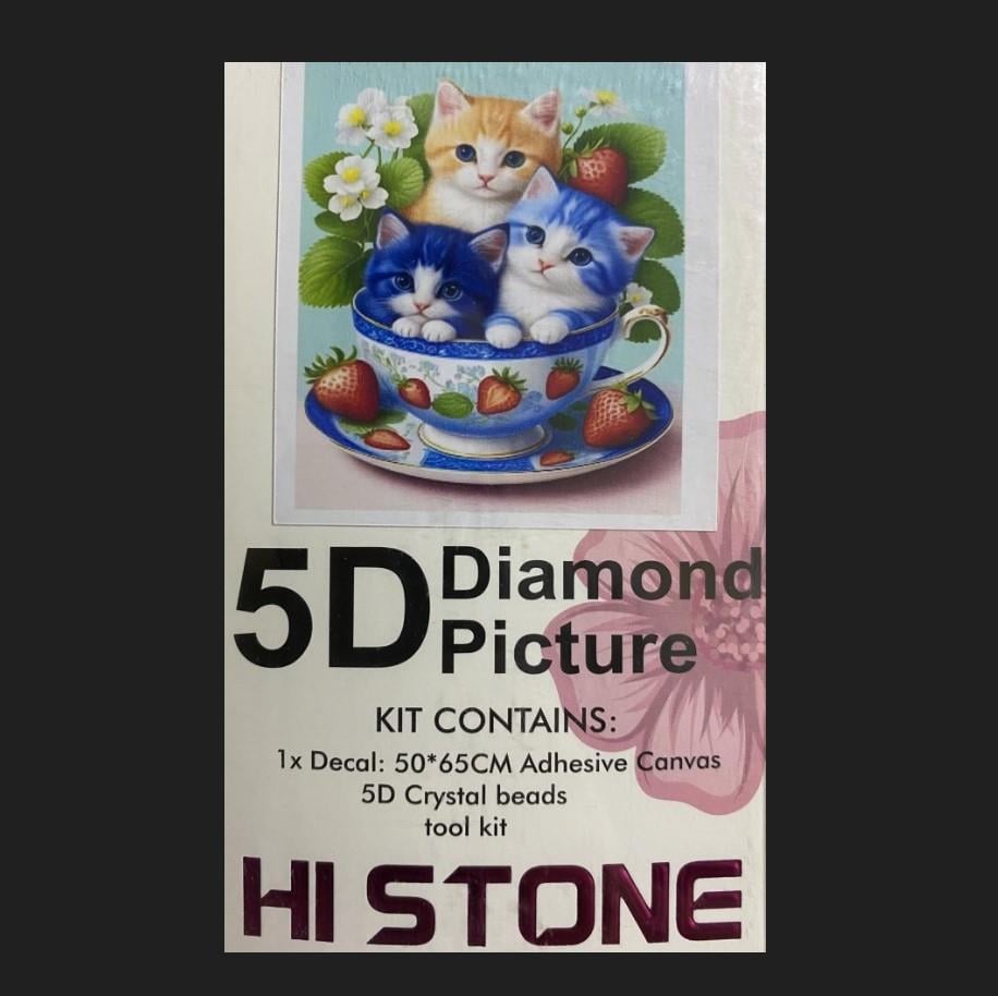 Boncuklu Goblen-5D 50x65-KEDİLER Diamond Picture