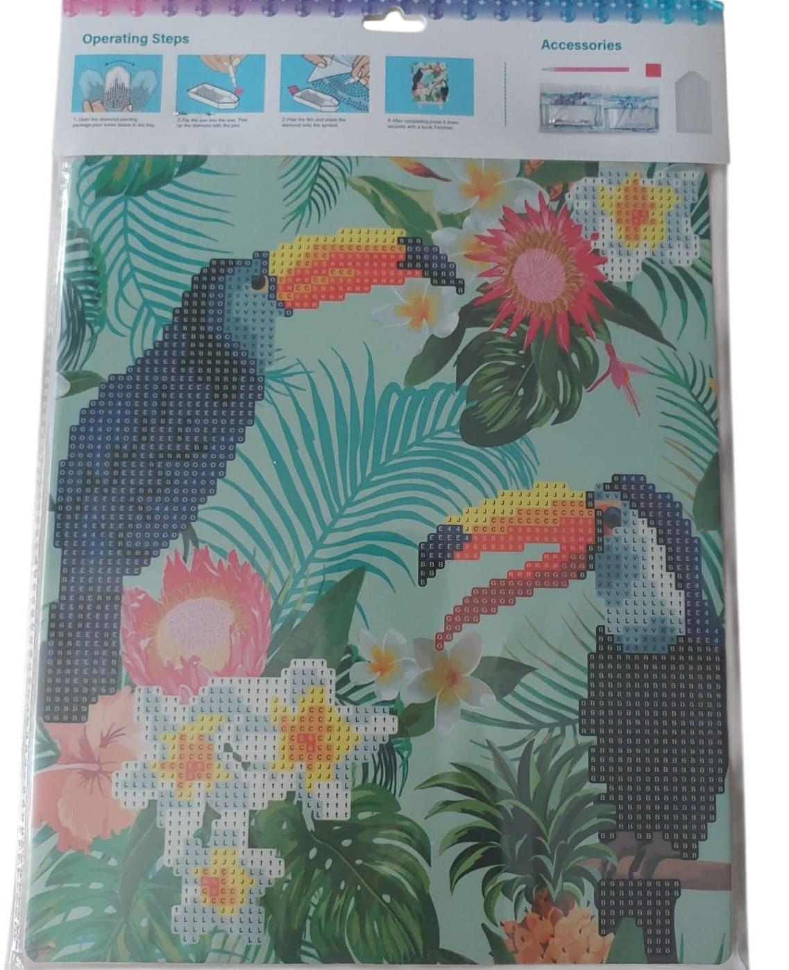 Boncuklu Goblen Diamond-painting-21x25-Papağan