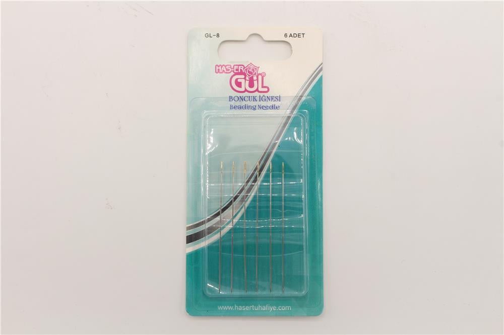 El Dikiş İğneleri-Boncuk İğnesi - 1 Kart Nikel