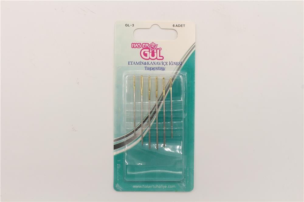 El Dikiş İğneleri-Kanaviçe İğnesi - 1 Kart Nikel