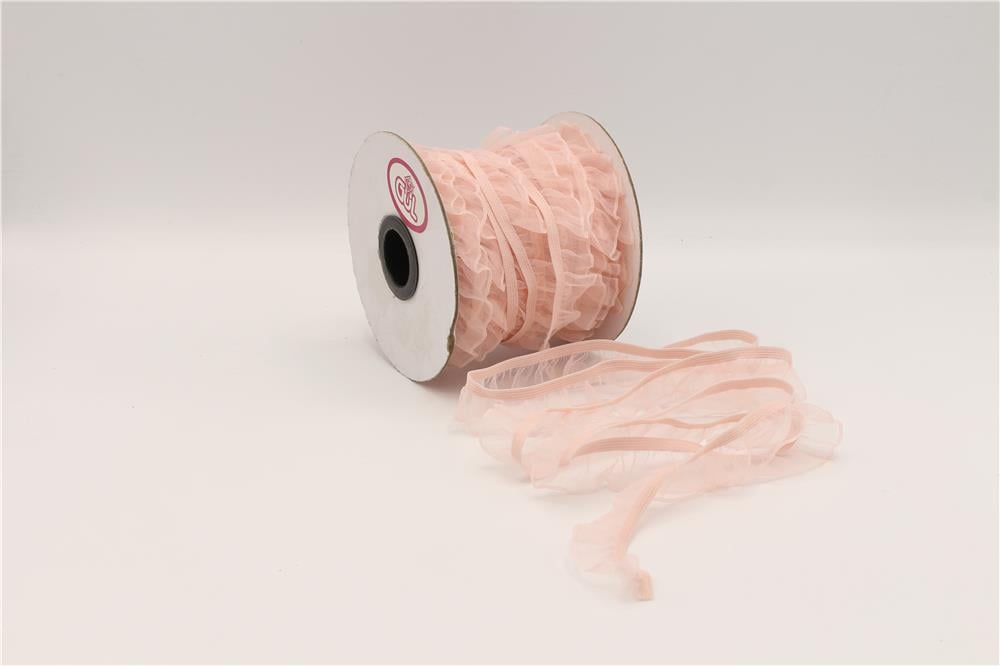 Fırfırlı Lastikler 18 mm Genişlik - 25 mt Pudra