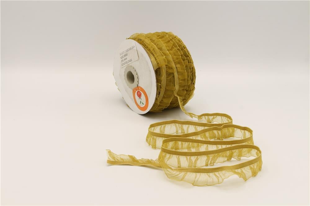 Fırfırlı Lastikler 18 mm Genişlik - 25 mt Hardal