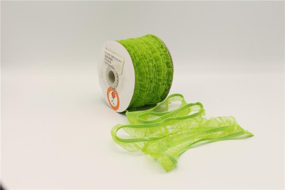 Fırfırlı Lastikler 18 mm Genişlik - 25 mt Fıstık Yeşili