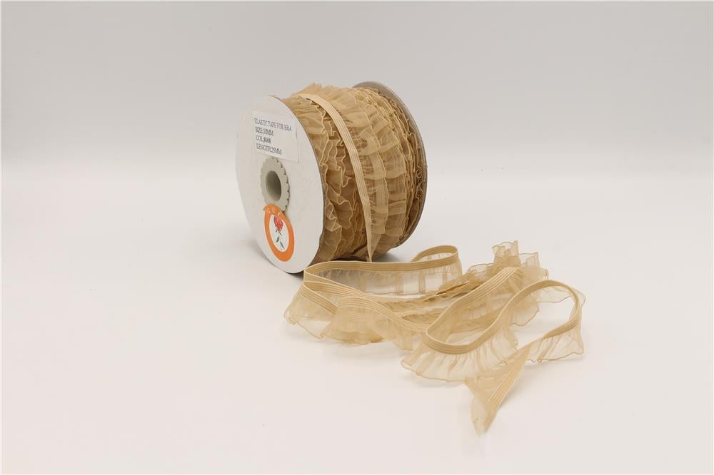 Fırfırlı Lastikler 18 mm Genişlik - 25 mt Capucıno