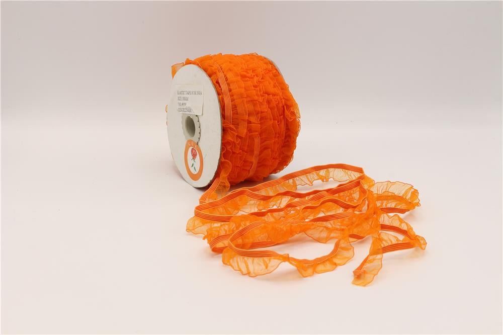 Fırfırlı Lastikler 18 mm Genişlik - 25 mt Turuncu