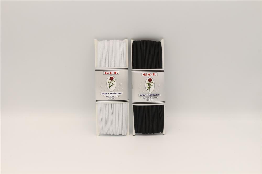Gül Bebe Lastikleri 5 mm - 20 mt Siyah