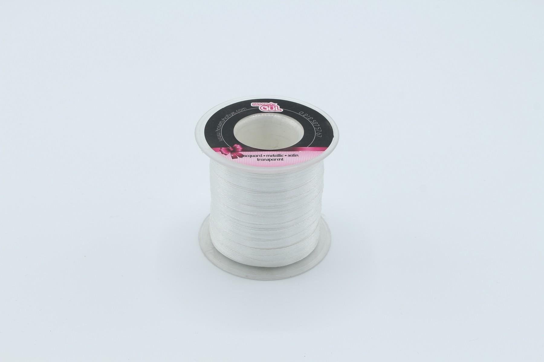 Gül Saten Kurdele Beyaz