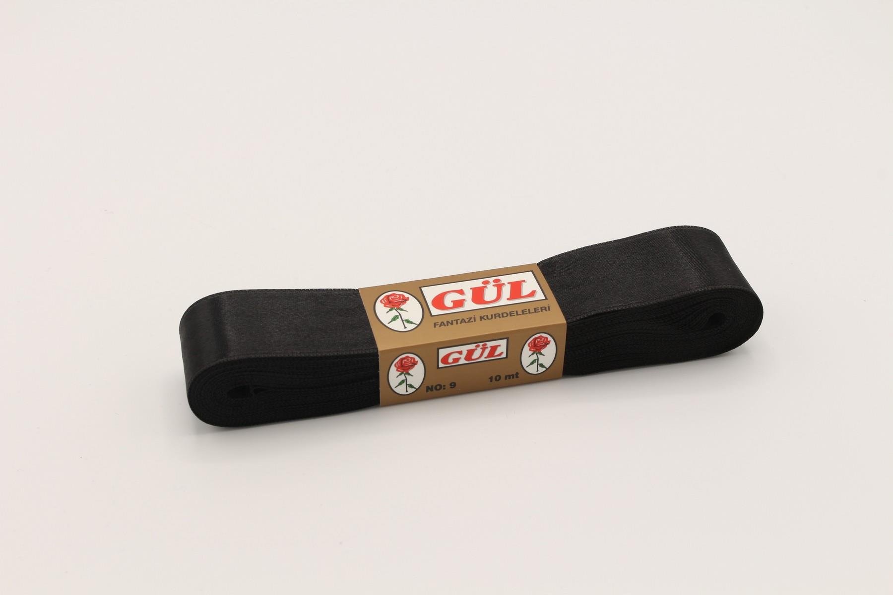 Gül Saten Kurdele Siyah