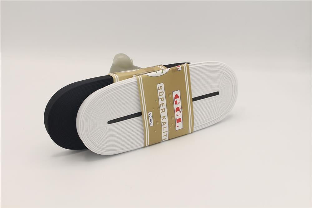 Gül Yumuşak Dokuma Paça Lastikleri Altın 1,5 Cm - 10 mt Siyah