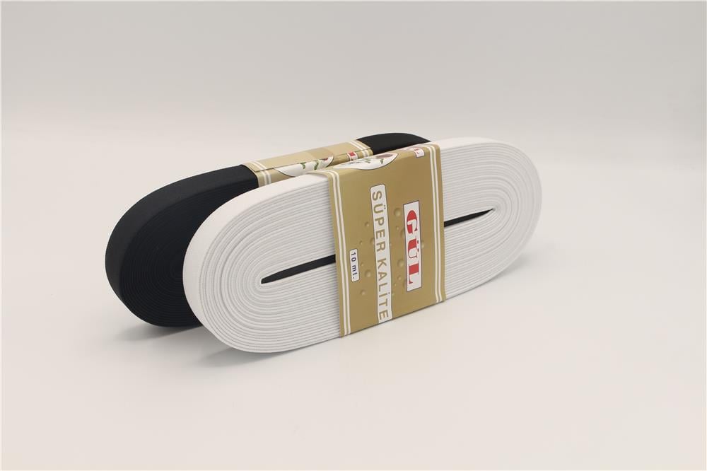 Gül Yumuşak Dokuma Paça Lastikleri Altın 2 Cm - 10 mt Beyaz