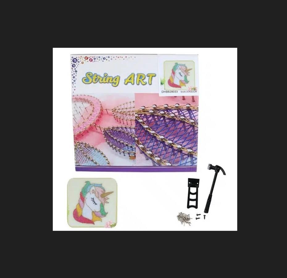 Kendin Yap Boynuzlu At İp Sanat Seti 20*20 cm