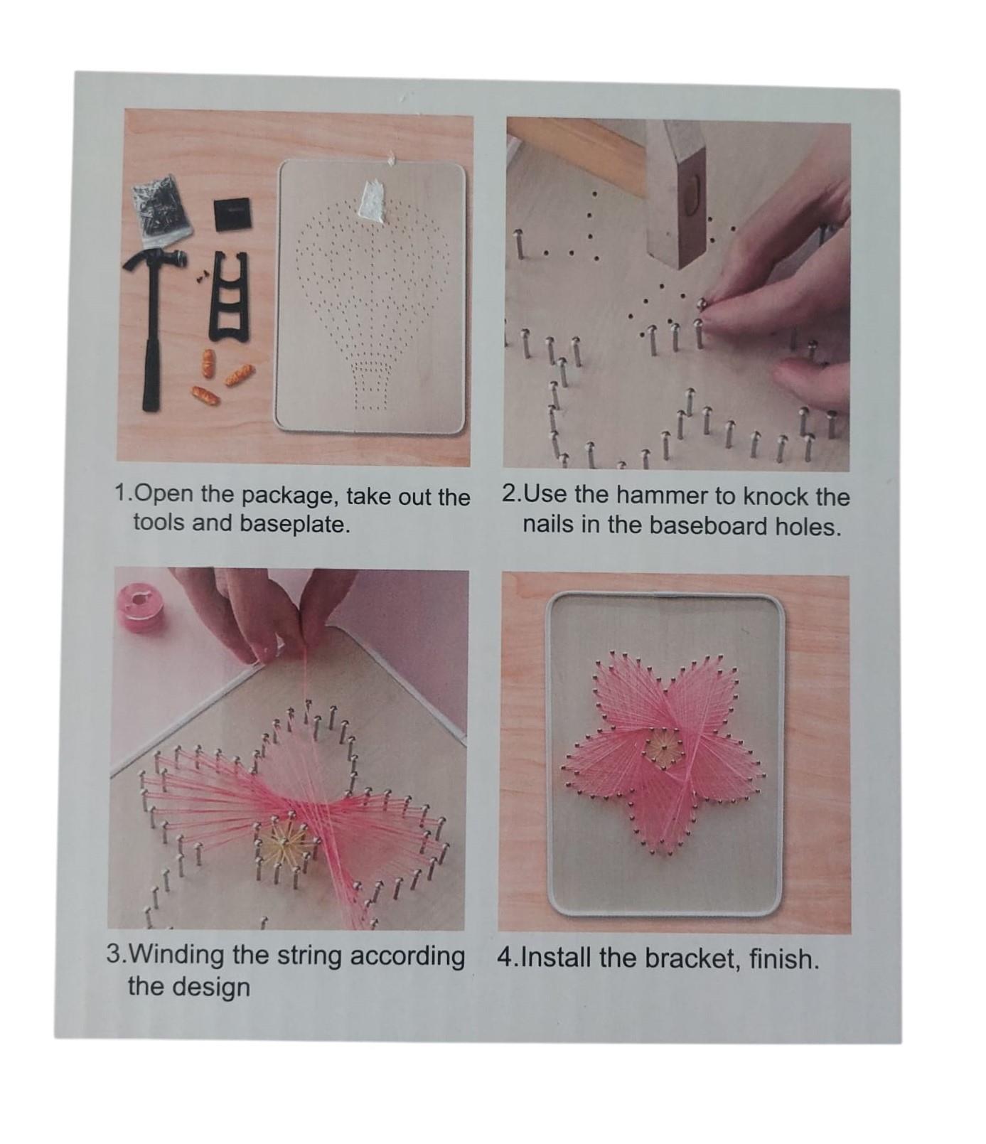 Kendin Yap İp Sanat Seti Gökkuşağı 15*20 cm