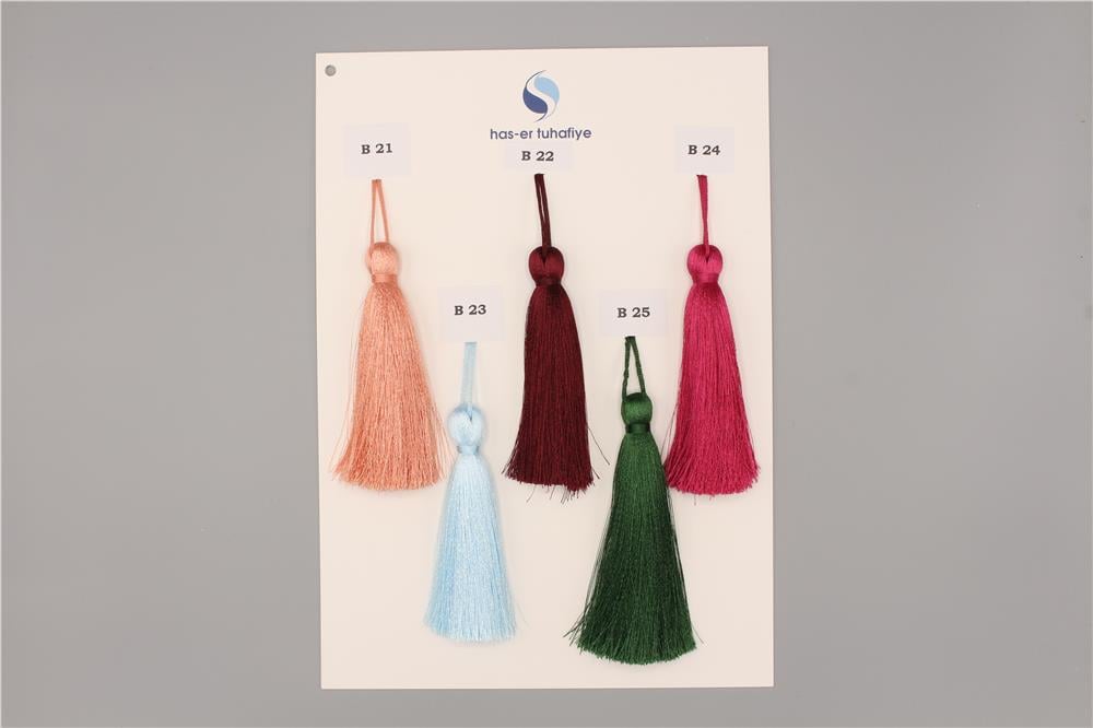 Polyester Püskül - 12 cm Bordo