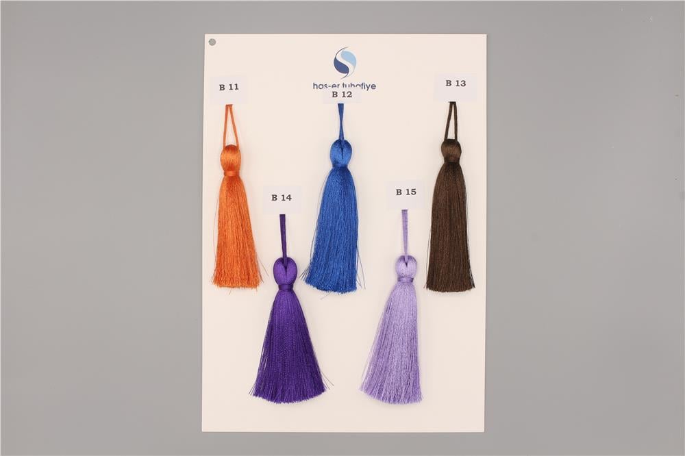 Polyester Püskül - 12 cm Mor