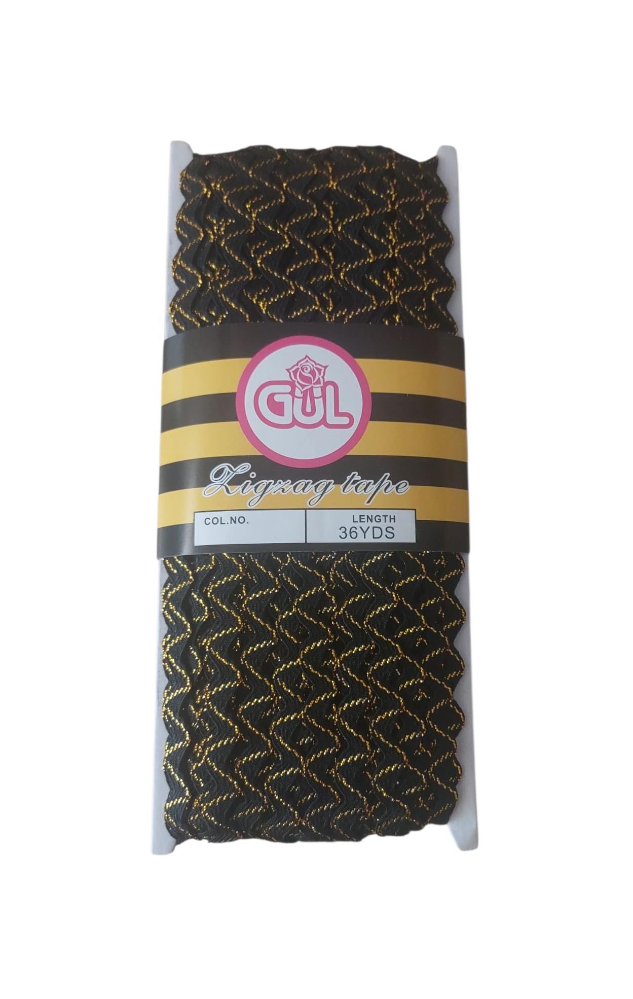 ZİKZAK SUTAŞI-SİYAH ALTIN SİM 10 MT