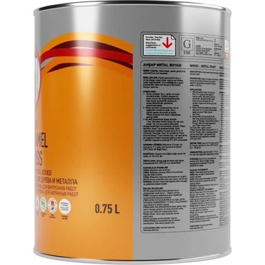 0.75 Litre Oksit Sarı Parlak Ahşap Metal Boyası
