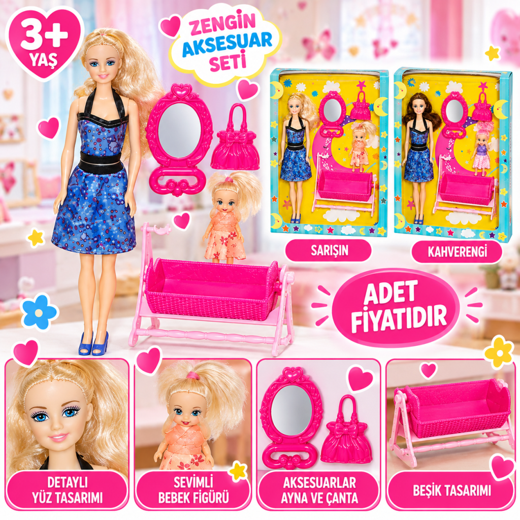02411 Anlily Beşikli Bebek / +3 yaş adet fiyatıdır