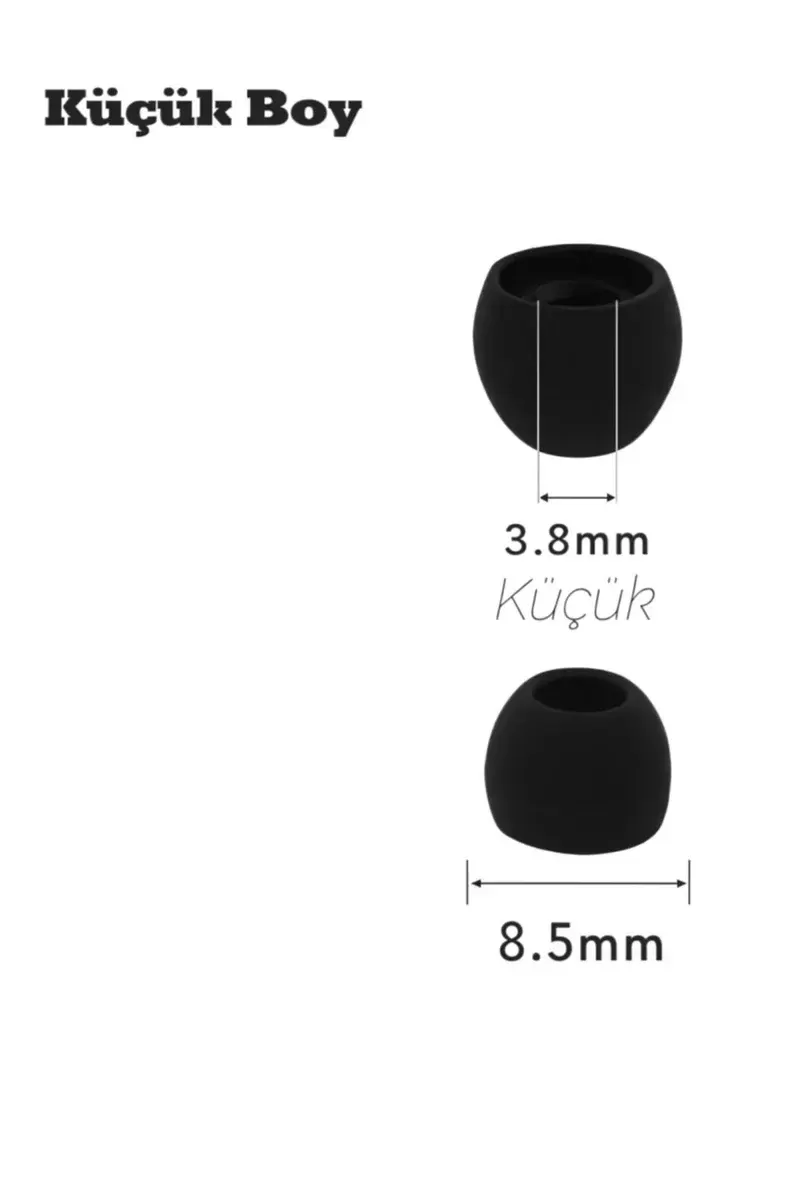 1 Çift 2 Adet Kulaklık Silikonu Uyumlu Küçük 8.5mm Siyah