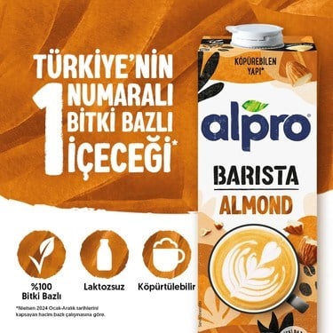 1 L Laktozsuz Vegan Barista Badem Sütü
