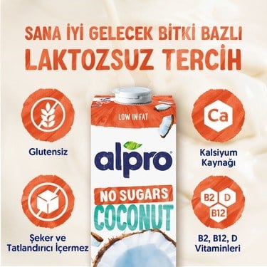 1 L Laktozsuz Vegan Hindistan Cevizi Sütü