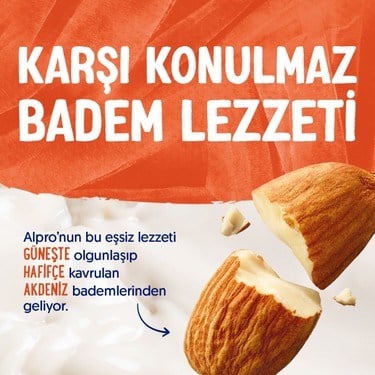 1 L Vegan Laktozsuz Şekersiz Badem Sütü