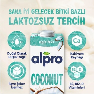 1 L Vegan ve Laktozsuz Hindistan Cevizi Sütü ile Sağlıklı Seçim
