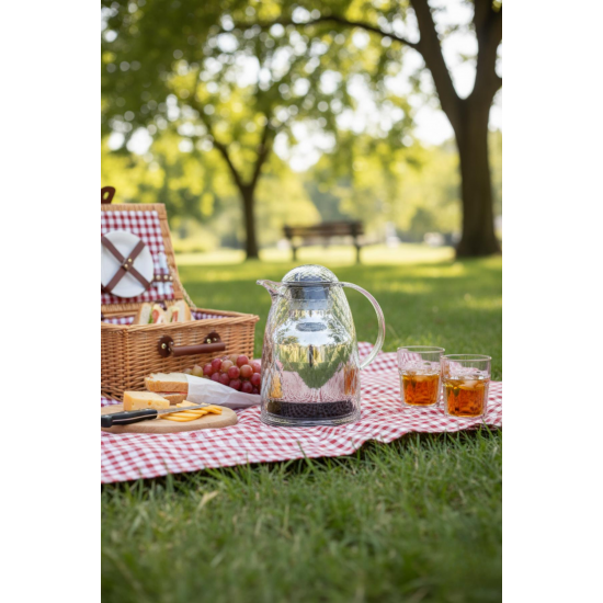 1 Lt Akrilik Şeffaf Çay Termosu 12 Saat Sıcak 24 Saat Soğuk