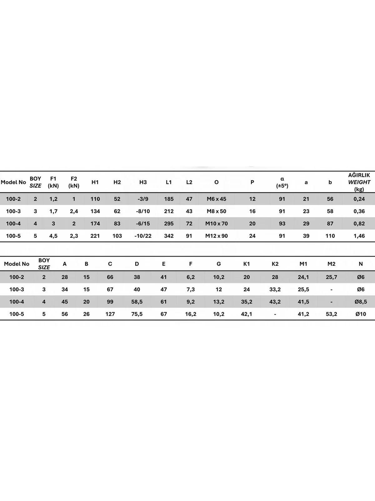 100-4 Yatay Tabanlı Yatay Bağlantı Elemanı 23632