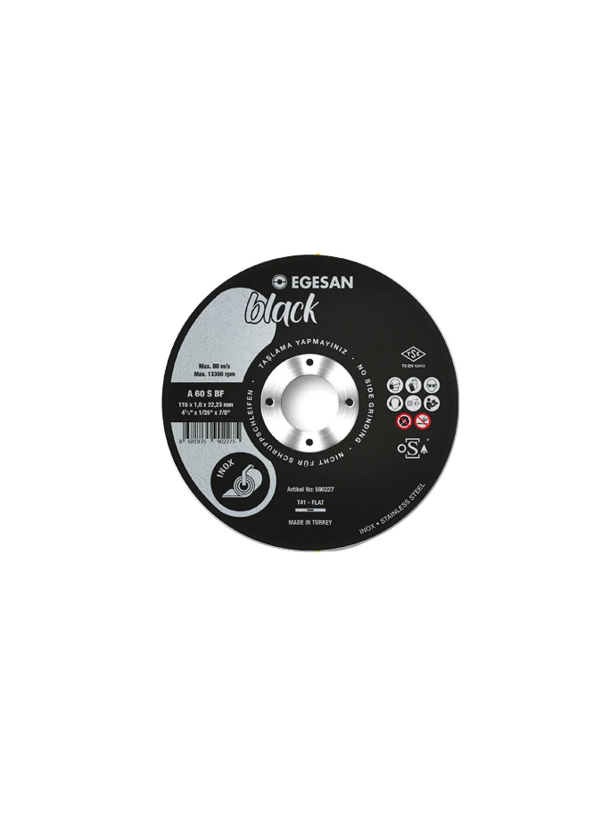 115x1 T41 BLACK Seri İnox İnce Kesme Taşı