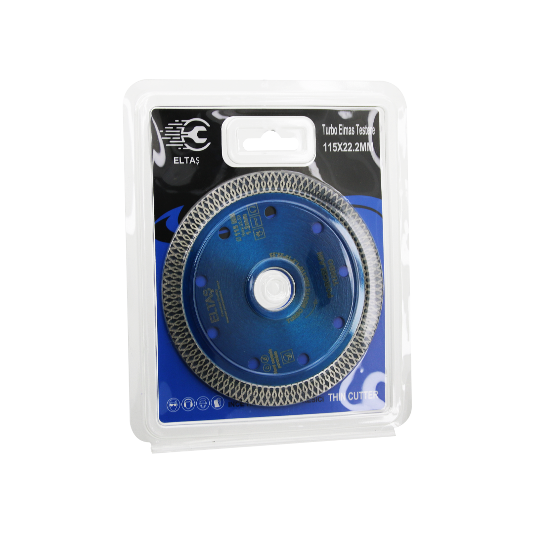 115x22.2 mm Elmas Mermer Kesici Disk İnce Turbo 1.2 mm