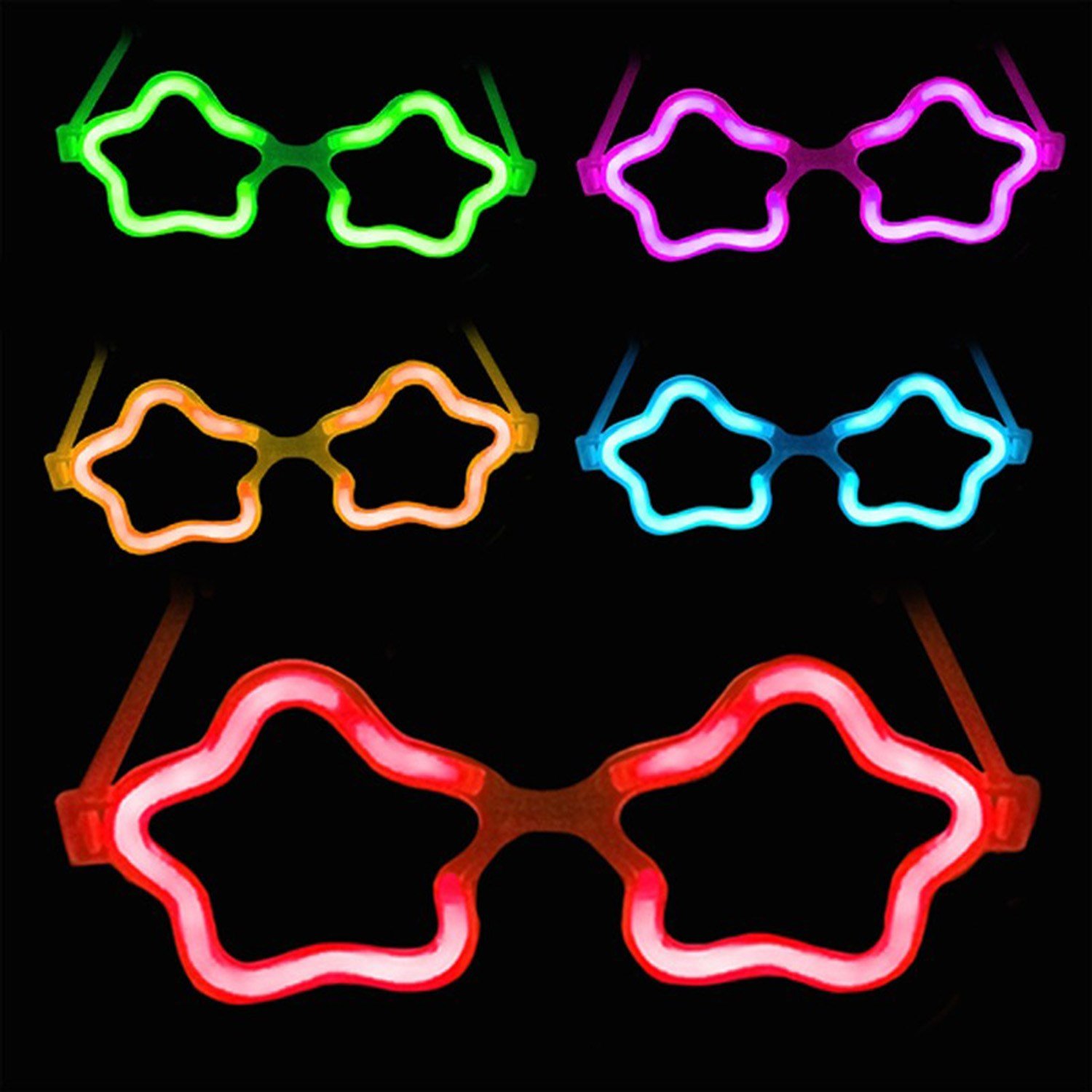 12 Adet Yıldız Glow Gözlük – Glow Partisi ve Etkinlik İçin