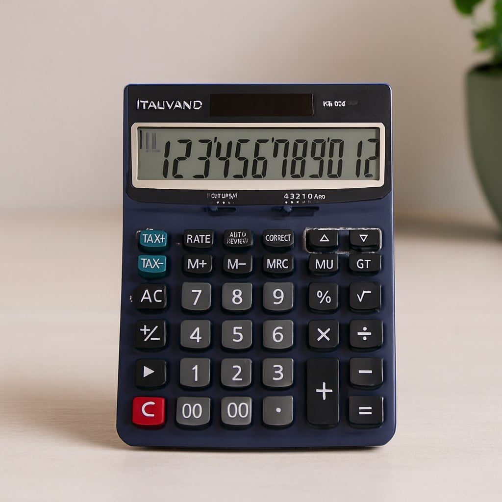 12 Haneli Hesap Makinesi - 100 İşlem Geri Çağırma