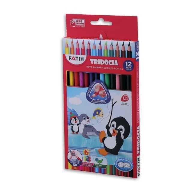 12 Renk Tridocia Tam Boy Kuru Boya Kalemi