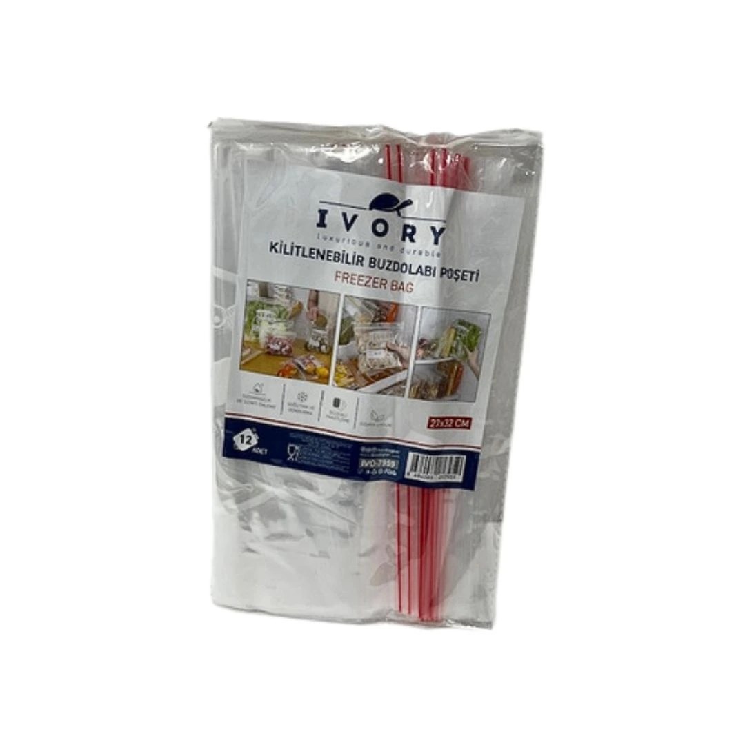 12'li 27x32 Kilitli Buzdolabı Poşeti