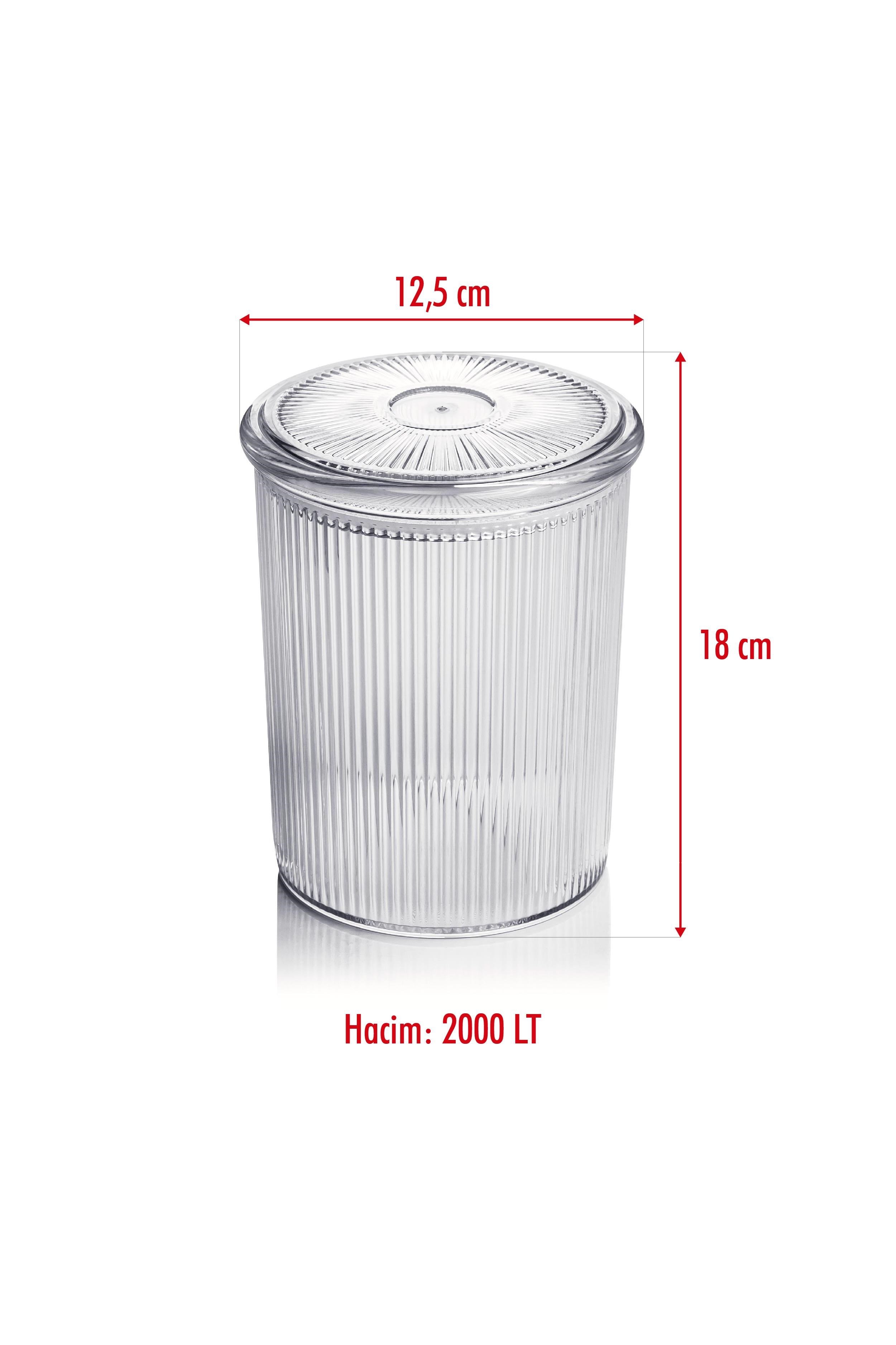 12'li Barok Yuvarlak Büyük Kavanoz Seti & Saklama Kabı & Erzak Kabı (12*2000 ML)