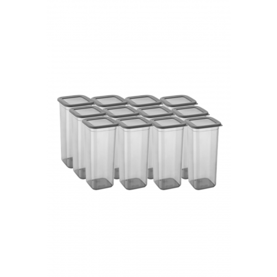 12'li Kavanoz Seti & Saklama Kabı & Erzak Kabı 12x1900 Ml (20 Lı Etiket Hediyeli)