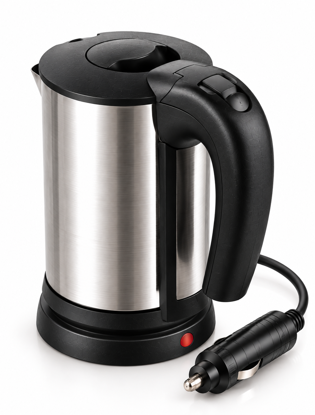 12V Araç Çakmak Girişli Paslanmaz Çelik Araç İçi Su Isıtıcı Seyahat Tipi Kettle