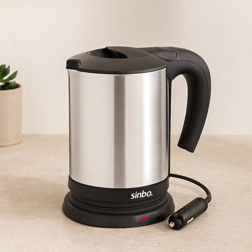 12V Araç İçi Paslanmaz Çelik Su Isıtıcı (0.8L, 120W)