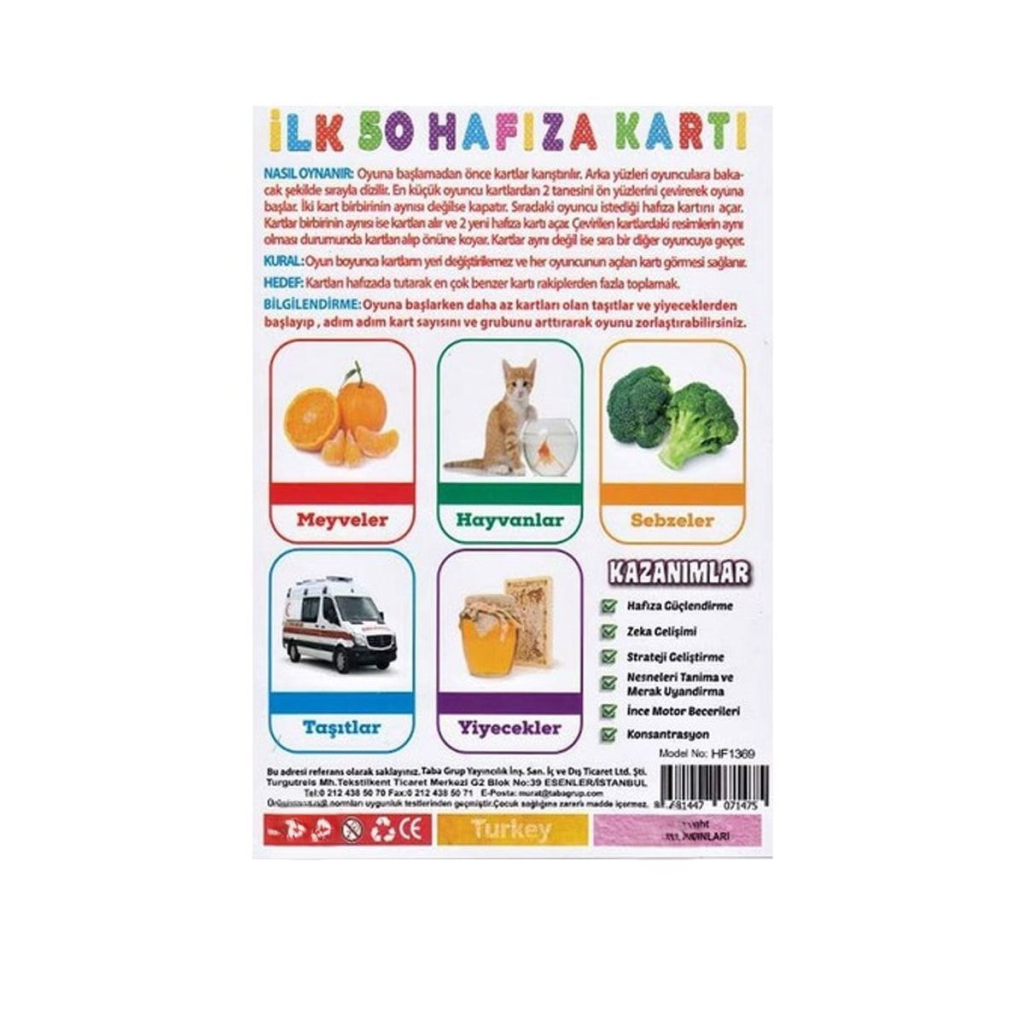 1475 İLK 50 HAFIZA KARTLARI
