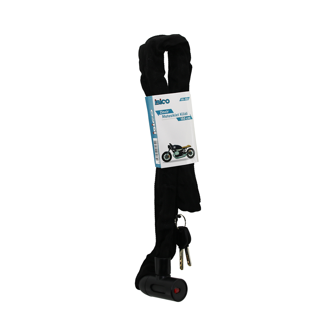 150 cm Zincirli Anahtarlı Motor & Bisiklet Kilidi (Bez Kılıflı)
