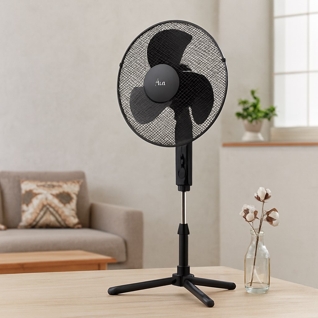 16\ (41 cm) Teleskopik Katlanır Ayaklı Vantilatör - Metal Kafes, 3 Kademe