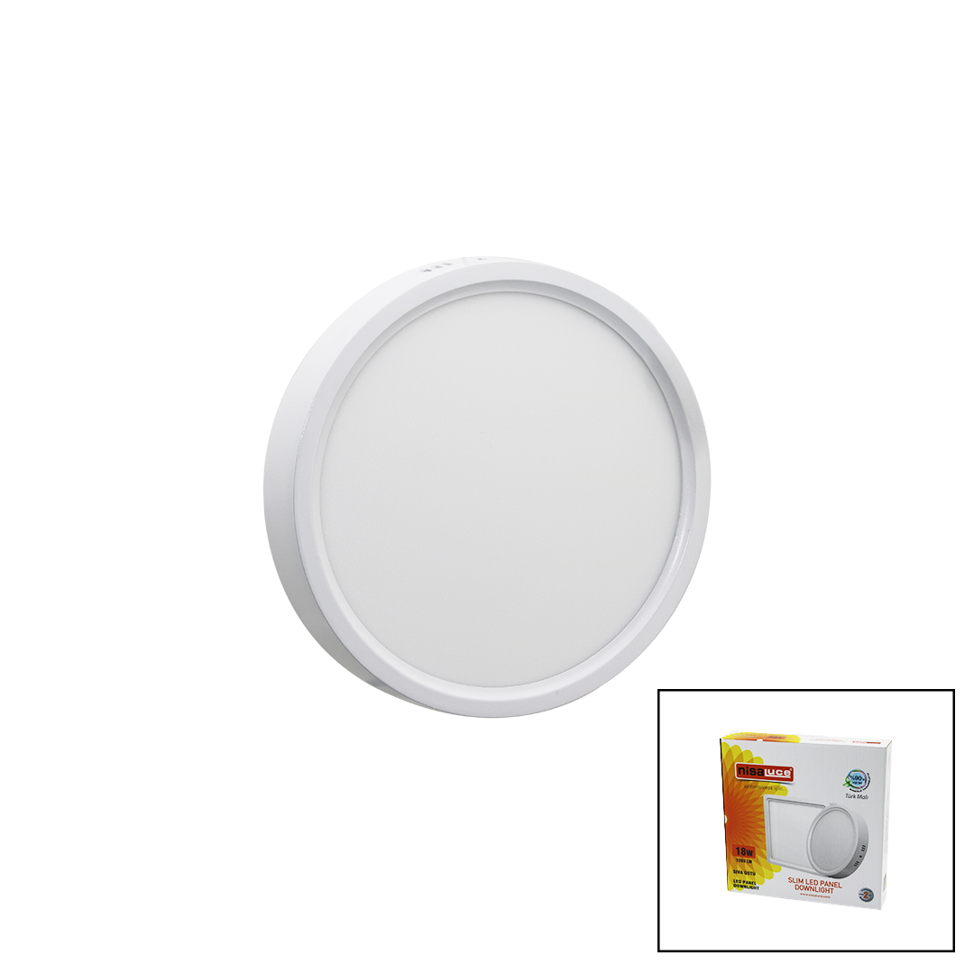 18W 6500K Yuvarlak LED Slim Panel 20.5 cm - 1260 lm