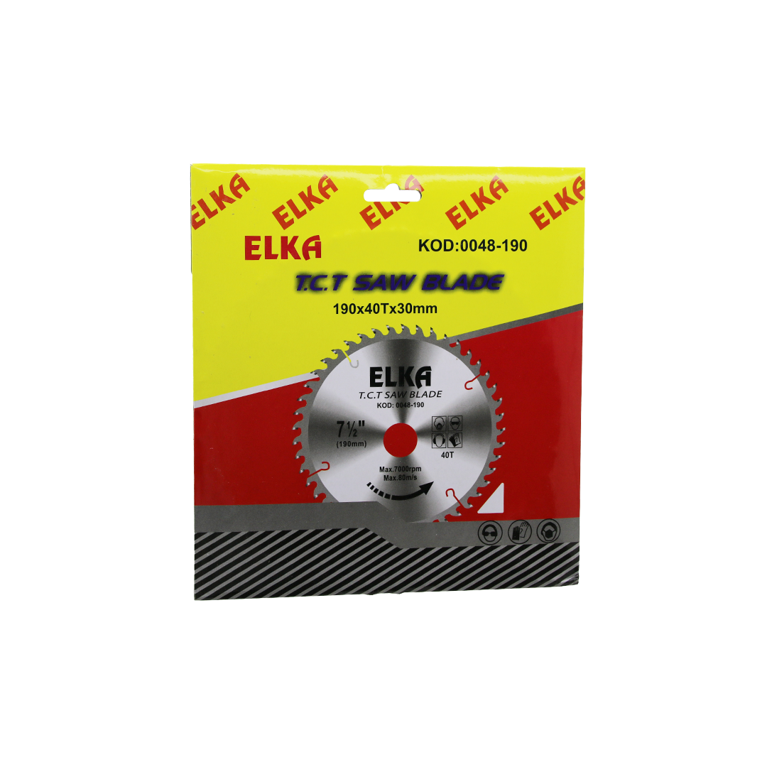 190 mm TCT Testere Bıçağı 40 Diş 30 mm Göbek Ahşap/Sunta