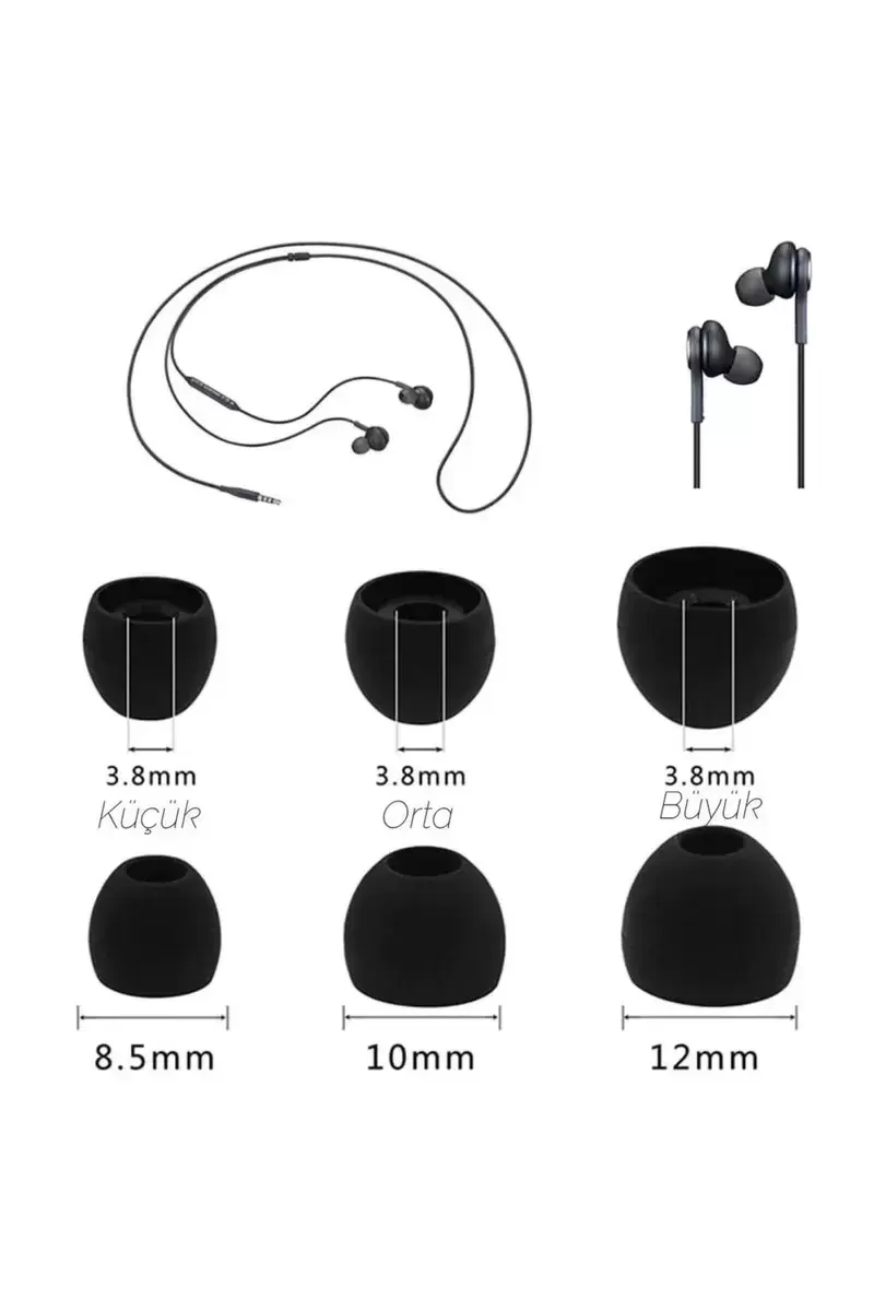 2 Çift 2 Adet Kulaklık Silikonu Uyumlu Orta 10mm