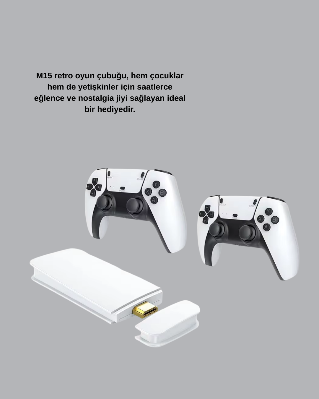 2 Kablosuz Kollu HDMI Uyumlu M15 Oyun Konsolu