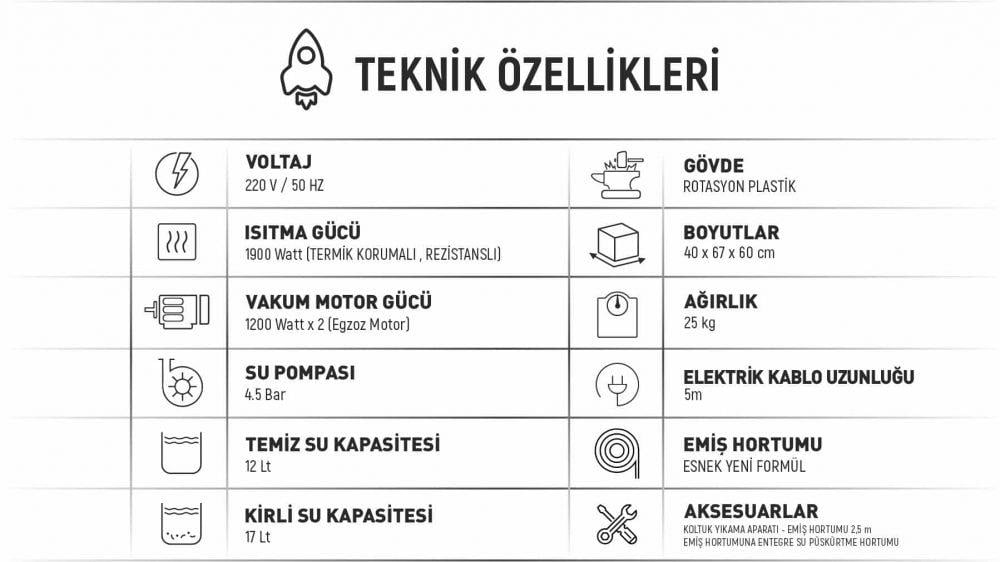 2 Motorlu Halı ve Koltuk Yıkama Makinesi