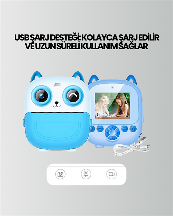 2.4” Ekranlı Mini Kamera – 1080p Kayıt + Mürekkepsiz Yazdırma
