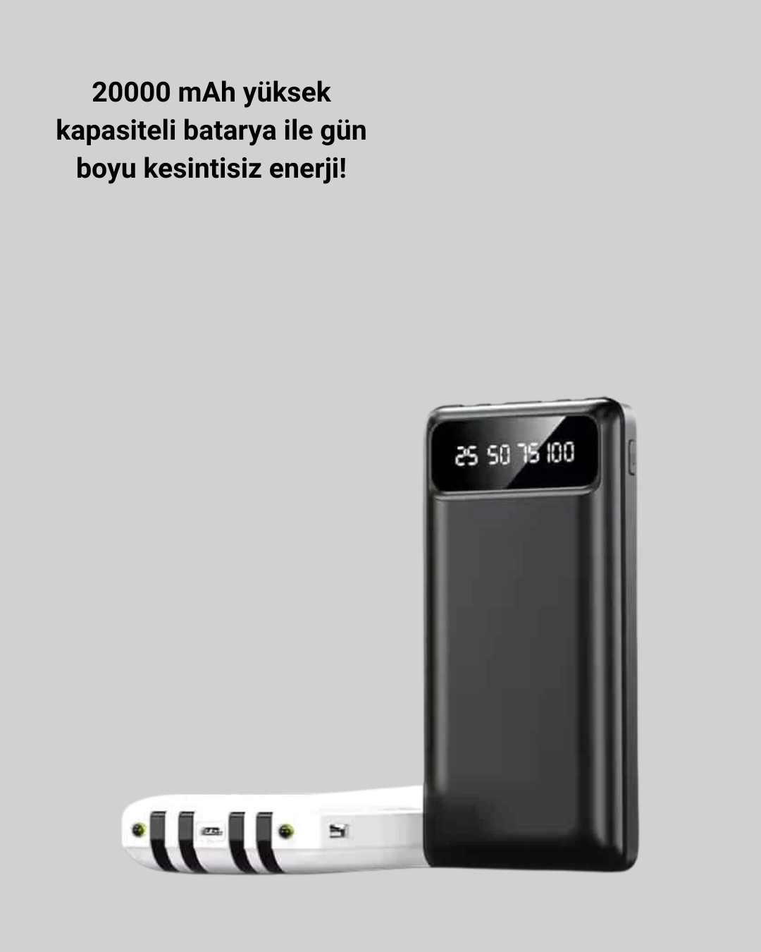 20.000mAh Taşınabilir Powerbank PD Teknolojili Çift USB Çıkışlı Yeni Nesil